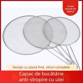 Cap din oțel inoxidabil – protecție împotriva stropilor de ulei pentru oale, capac de bucătărie ventilat