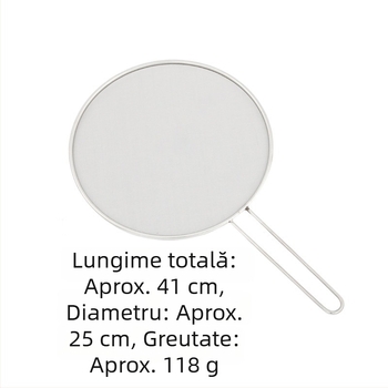 Cap din oțel inoxidabil – protecție împotriva stropilor de ulei pentru oale, capac de bucătărie ventilat