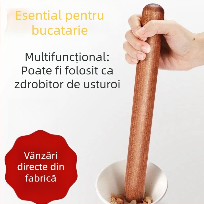 Set de rulouri din lemn masiv – role mari și mici, pentru foi de aluat și patiserie