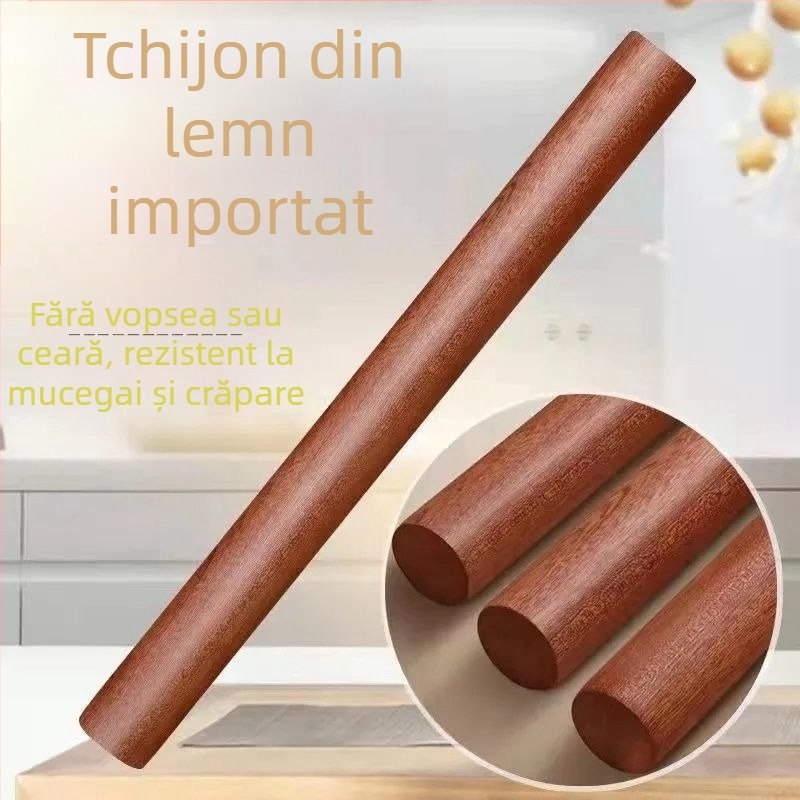 Set de rulouri din lemn masiv – role mari și mici, pentru foi de aluat și patiserie