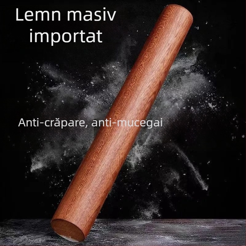 Set de rulouri din lemn masiv – role mari și mici, pentru foi de aluat și patiserie