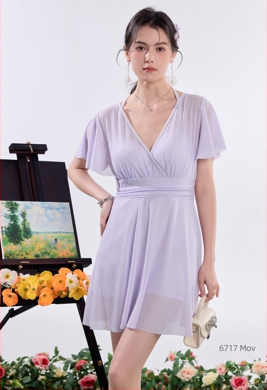 2026 Sakura Dance Costum de baie întreg pentru femei, mărime plus, cu fustă