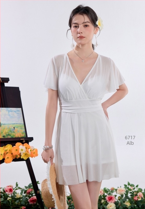 2026 Sakura Dance Costum de baie întreg pentru femei, mărime plus, cu fustă