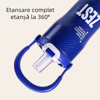 Cană termoizolantă portabilă din oțel inoxidabil pentru mașină, capacitate mare, cu pai pentru băut direct, design atrăgător