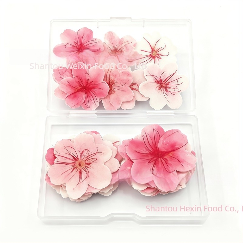 Flori comestibile din hârtie de orez pentru prăjituri, ornamente cu floare de cireș, decorațiuni pentru coacere