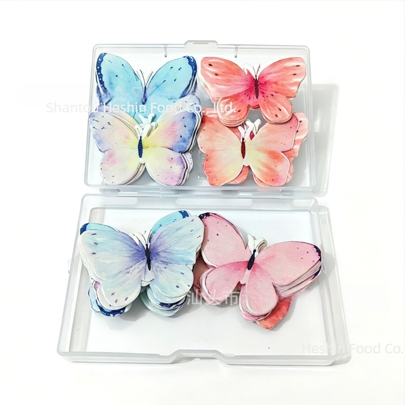 Hârtie de orez cu fluture în acuarelă pentru decorarea tortului, wafer comestibilă