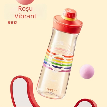 Bidon de apă sport, din plastic, de calitate alimentară, transparent, cu capacitate mare, pentru fete din ciclul primar și utilizare la birou