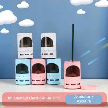Ascuțitoare electrică automată pentru creioane, cu aspirator de birou încorporat