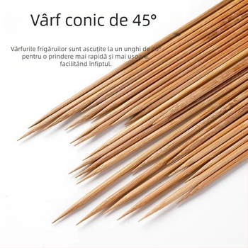 Bețișoare de bambus, 25 cm, de unică folosință, pentru grătar și frigărui de miel
