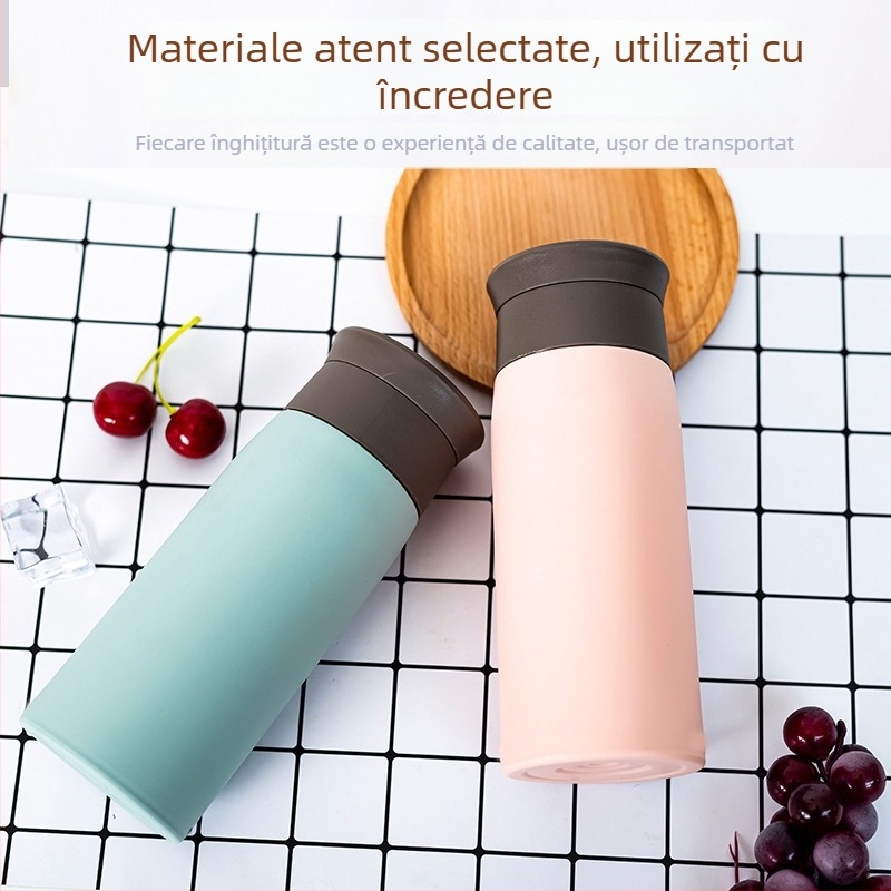 Muxi pahar din sticlă – cadou comemorativ cu logo gravat, izolație dublă și capac, pentru deschideri și promoții