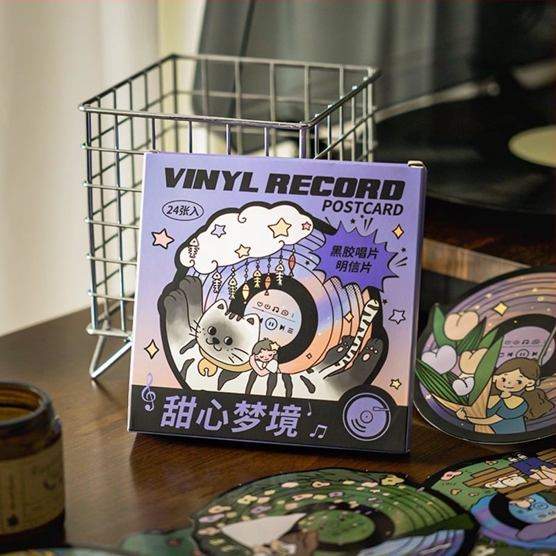 Postcard original cu formă neobișnuită în vinil, seria Sweetheart Dream, set de 24 bucăți pentru cadouri DIY