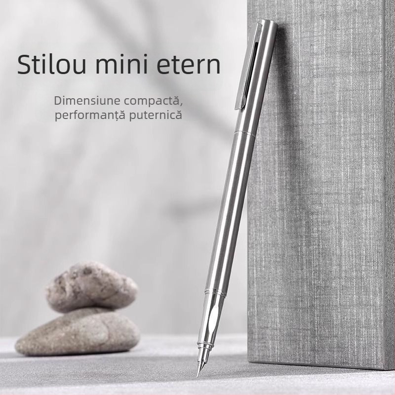 Stylou metalic cu vârf curbat pentru caligrafie, schițe și exersarea scrisului – potrivit pentru elevi.