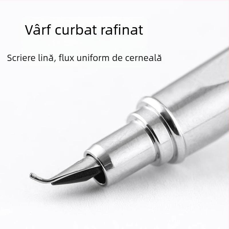 Stylou metalic cu vârf curbat pentru caligrafie, schițe și exersarea scrisului – potrivit pentru elevi.