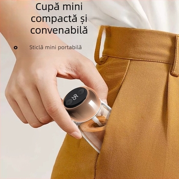 Mini shaker pentru proteine cu afișaj de temperatură, Tritan alimentar, recipient reîncărcabil pentru pudră de lapte