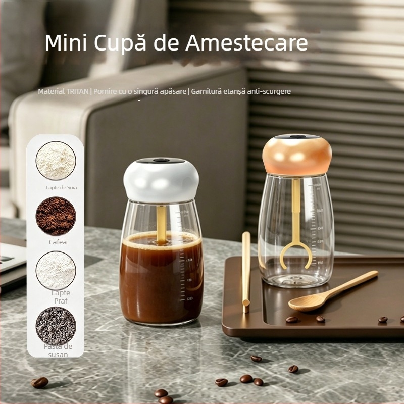 Mini shaker pentru proteine cu afișaj de temperatură, Tritan alimentar, recipient reîncărcabil pentru pudră de lapte