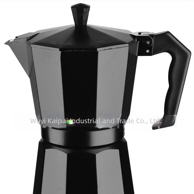 Cafetieră moka din aluminiu octagonală, pentru 3-6 cești, stil italian, design european rafinat