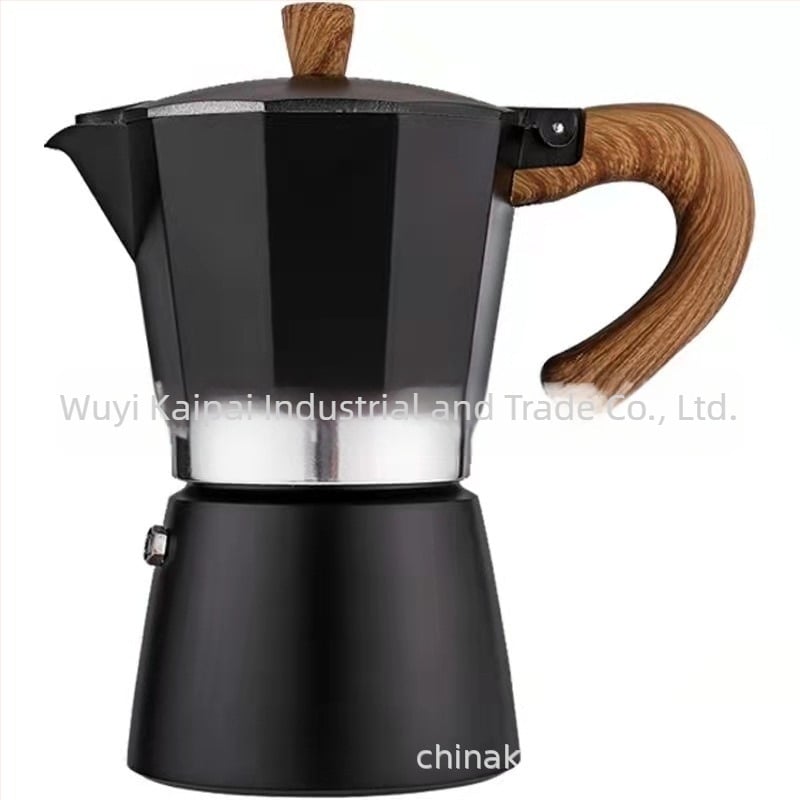 Cafetieră moka din aluminiu octagonală, pentru 3-6 cești, stil italian, design european rafinat