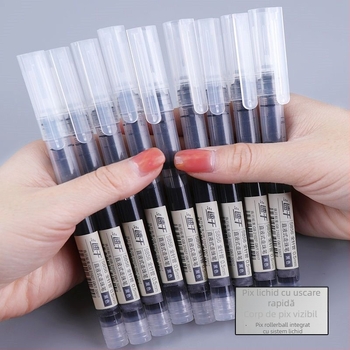 Pix cu bilă de înaltă capacitate, gel 0,5 mm, tub cu ac complet, negru și roșu, uscare rapidă pentru semnătură