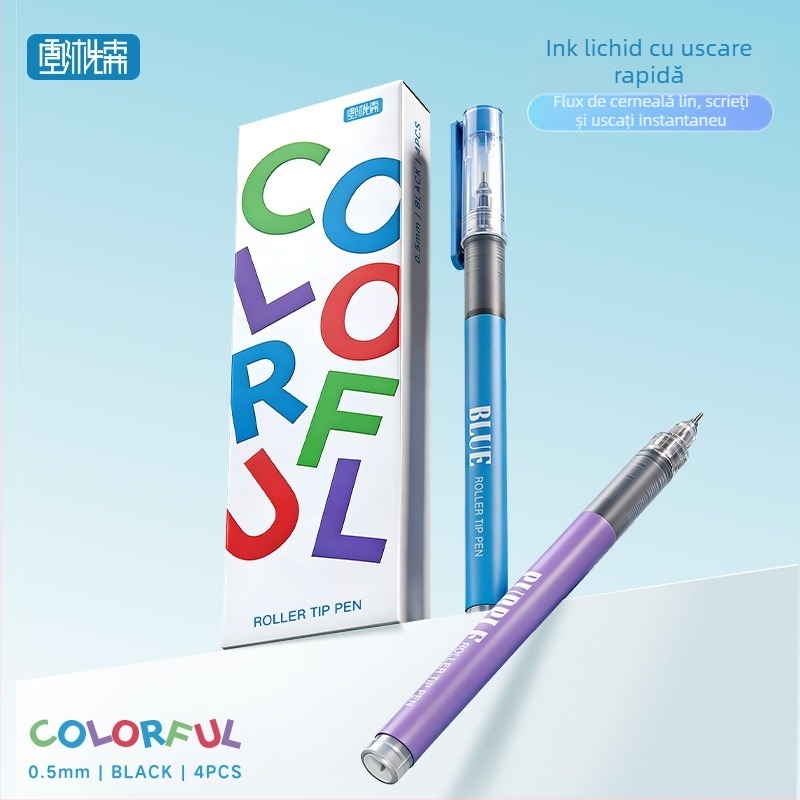 Pix rollerball gel lichid direct, 0,5 mm, capacitate mare, pentru examene, scriere și semnături