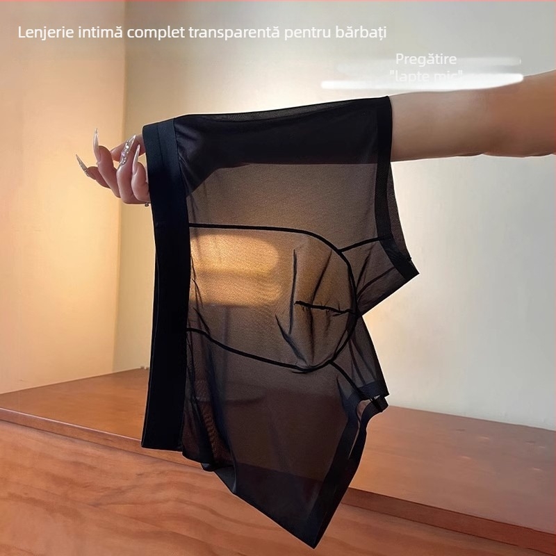 Boxer briefs pentru bărbați, complet transparenți - respirabile, plasă fină, ultra-subțiri pentru vară