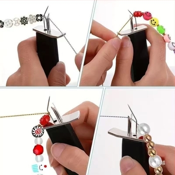 Unealtă DIY pentru șirarea mărgelelor și nodarea bijuteriilor din mătase, cu perle, agat, jad și Bodhi mărgele