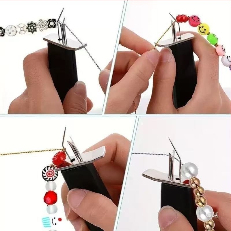 Unealtă DIY pentru șirarea mărgelelor și nodarea bijuteriilor din mătase, cu perle, agat, jad și Bodhi mărgele
