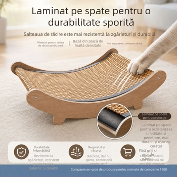 Fotoliu pentru pisici cu placă de zgâriere integrată, universal pentru pisici și câini, mare, actualizat, fără scăpare de păr