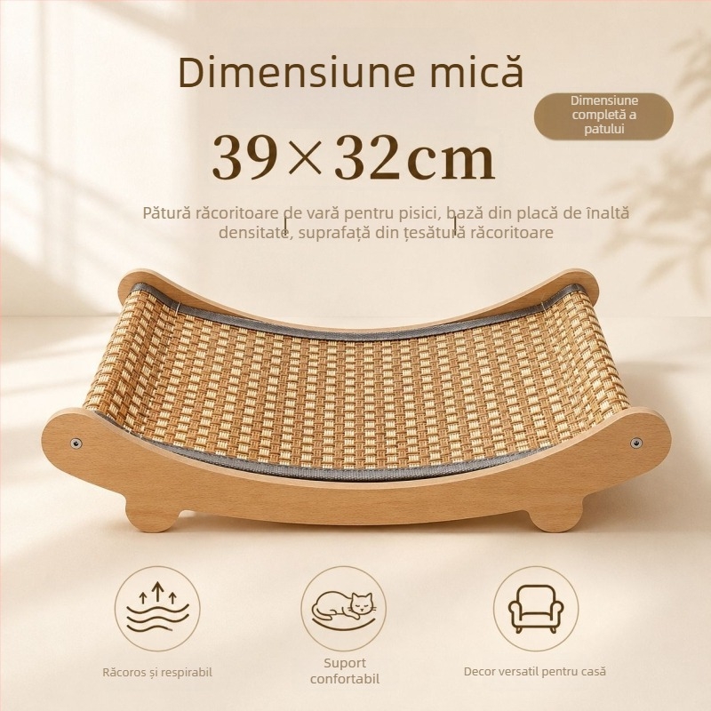 Fotoliu pentru pisici cu placă de zgâriere integrată, universal pentru pisici și câini, mare, actualizat, fără scăpare de păr