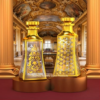 Sticlă de sticlă pentru ulei esențial, cu finisaj electroplatinat auriu mat, 150 ml – recipient de prezentare pentru uleiuri esențiale și recipient de dozare cosmetică îngroșat