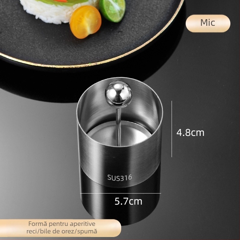 Set de forme pentru bile de orez din oțel inoxidabil 316 – inele circulare pentru mousse și ustensile de copt pentru uz casnic, formă pentru tort sushi