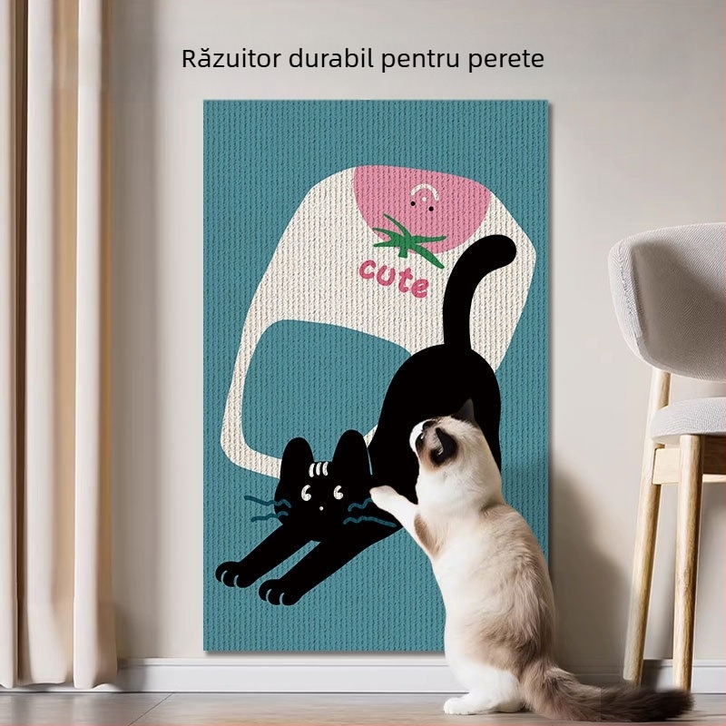 Placă groasă de zgâriere pentru pisici, montare pe perete, covoraș autoadeziv pentru cățărare, protecție pentru mobilier și canapea