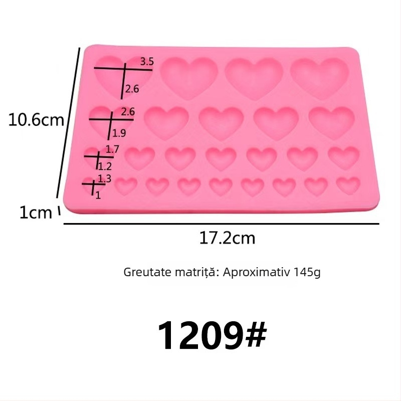 Formă de silicon în formă de inimă pentru decorarea prăjiturilor cu ciocolată și fondant