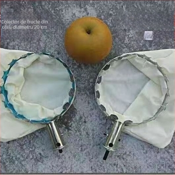 Culegător de fructe din metal cu husă din pânză, pentru recoltare la înălțime, unealtă de grădină portabilă