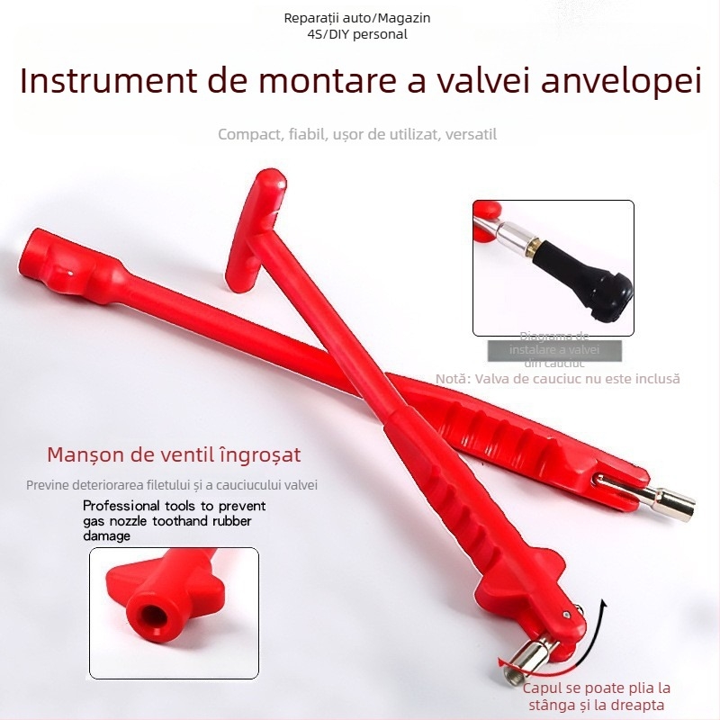 Extractor pentru tijă de ventil auto, unealtă de montaj a duzei de vid și reparare a anvelopelor