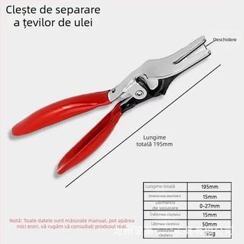 Clește separator pentru țevi de ulei, clește pentru demontarea furtunelor, unealtă pentru conducte auto