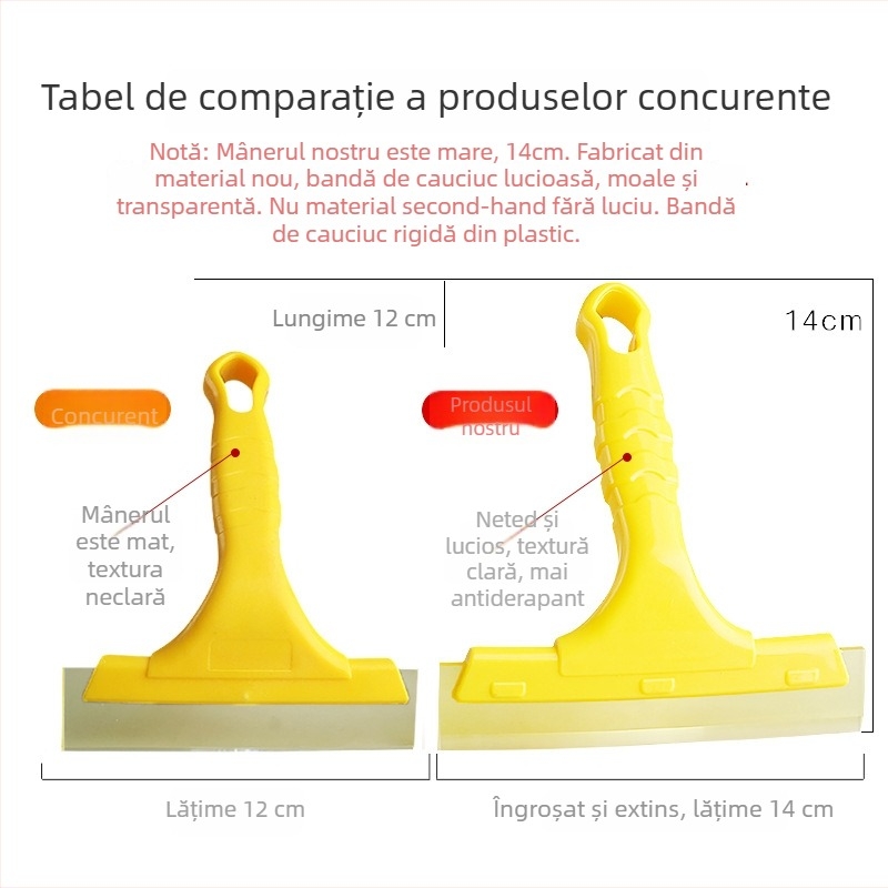 Racletă pentru film auto cu tendon de vițel, racletă din silicon pentru sticlă, mâner scurt