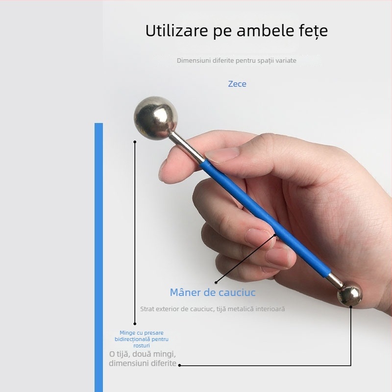 Set de bile din fontă pentru presarea și sigilarea rosturilor la porțelan, 4 piese, bile cu două capete