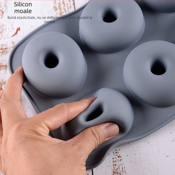 Formă din silicon pentru gogoși, 6 cavități, DIY coacere, rezistentă la temperaturi ridicate