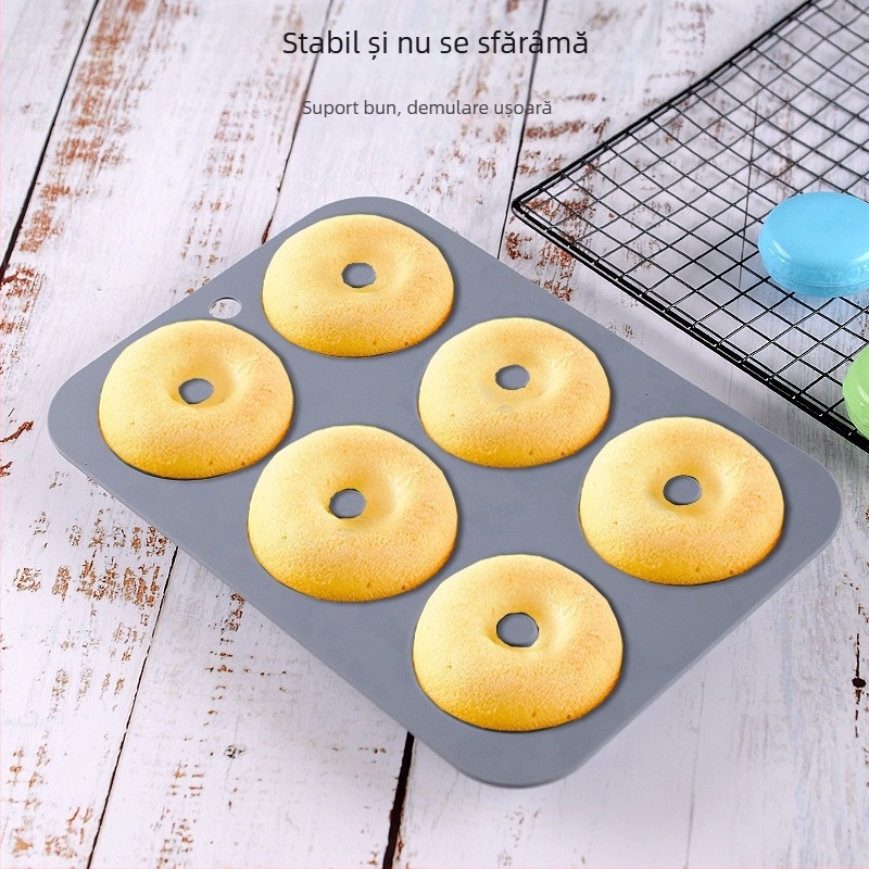 Formă din silicon pentru gogoși, 6 cavități, DIY coacere, rezistentă la temperaturi ridicate