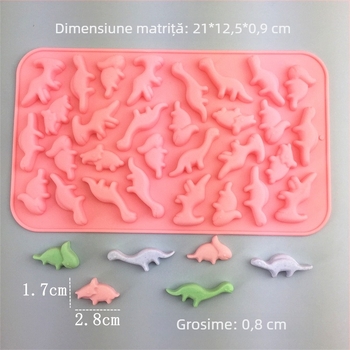 Formă din silicon în formă de dinosaur pentru DIY jeleuri, ciocolată și cuburi de gheață (pterozaur și Tyrannosaurus Rex)