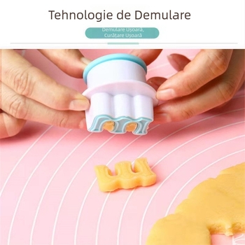 Matriță pentru biscuiți cu 26 litere și cifre, presă cu arc pentru fondant și decorare de torturi