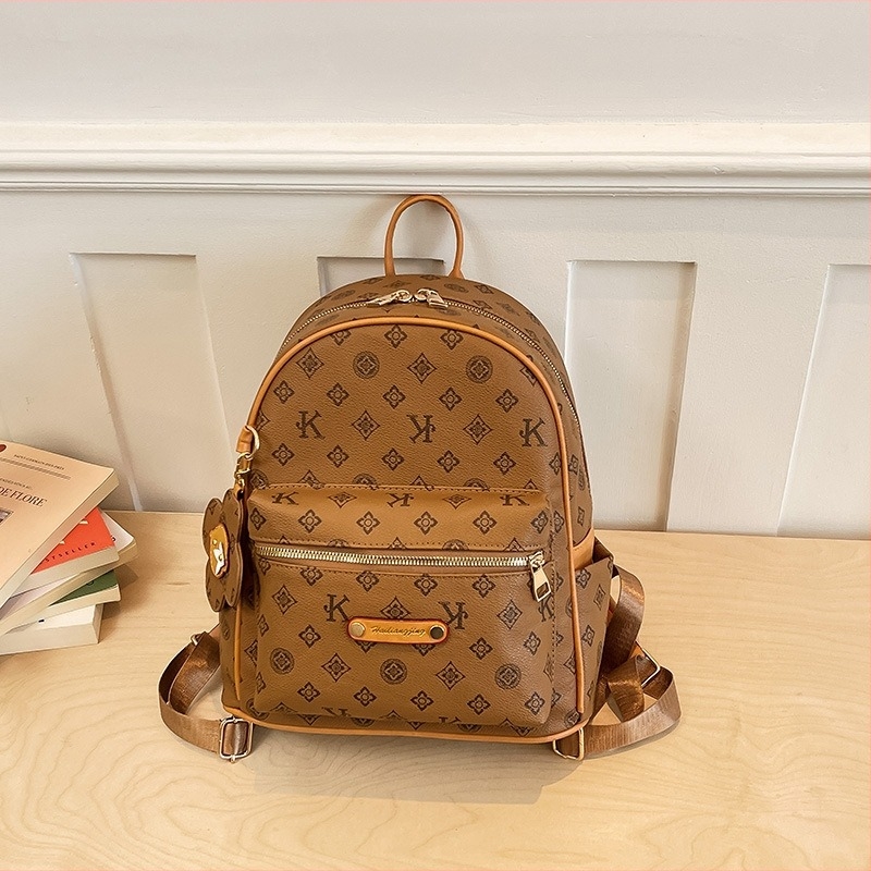 Rucsac pentru femei imprimat cu blocuri de culori, capacitate mare, stil fashion retro casual, model 2026