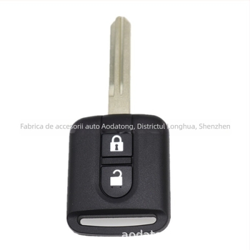 Carcasă pentru cheie Nissan cu 2 butoane, carcasă pătrată din plastic, model N214