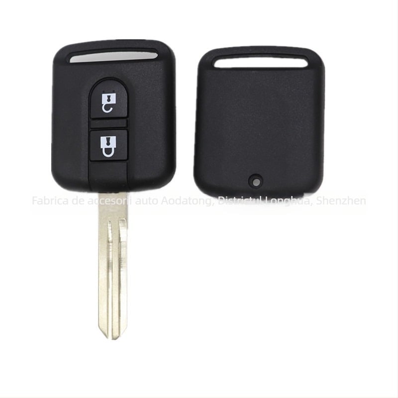 Carcasă pentru cheie Nissan cu 2 butoane, carcasă pătrată din plastic, model N214