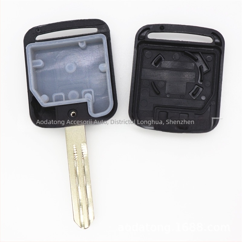 Carcasă pentru cheie Nissan cu 2 butoane, carcasă pătrată din plastic, model N214