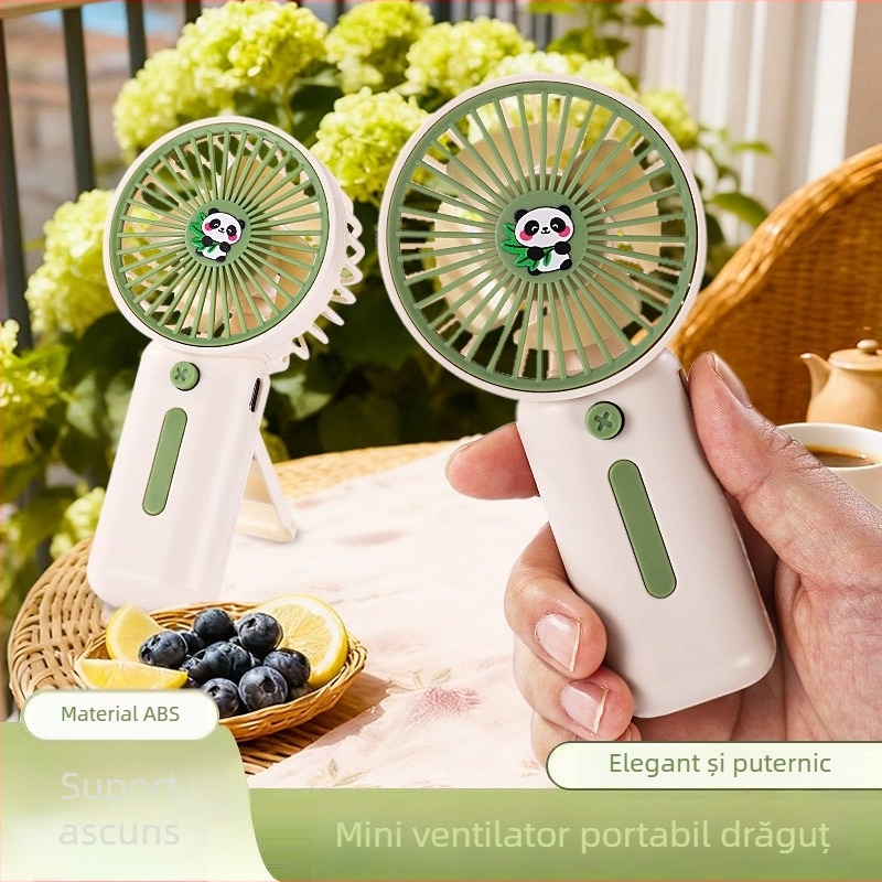 Lingpan Panda ventilator mini portabil USB, reîncărcabil, cu suport