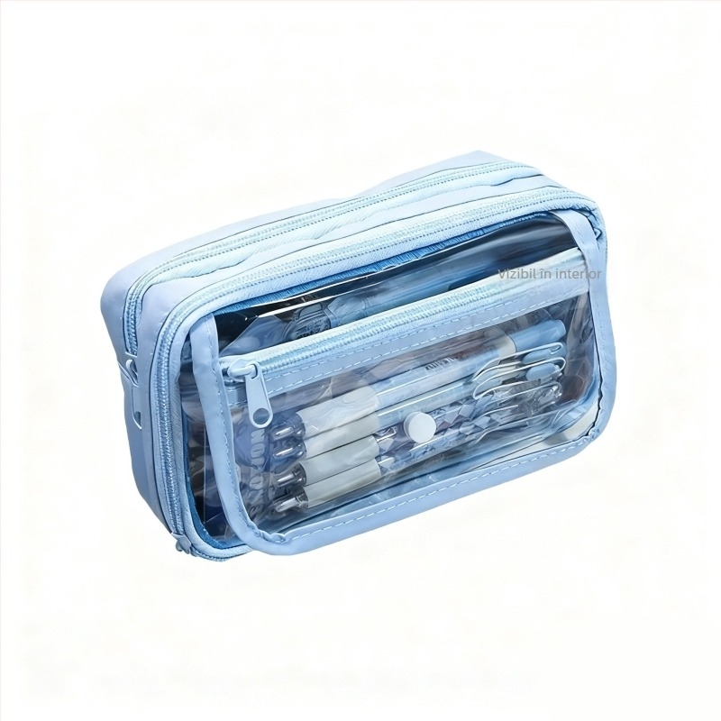 Penar transparent cu opt straturi, design inspirat de Instagram, capacitate mare, pentru băieți de la școala primară