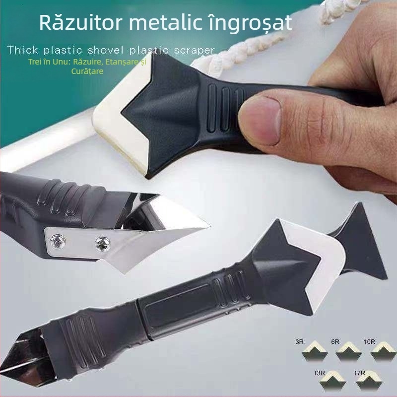 Spatulă nouă pentru silicon pe sticlă: unghi concav pentru etanșare și finisare rosturi