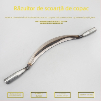 Cuțit curbat pentru decojirea coajei de pe copac, din oțel mangan turnat, unealtă de grădină