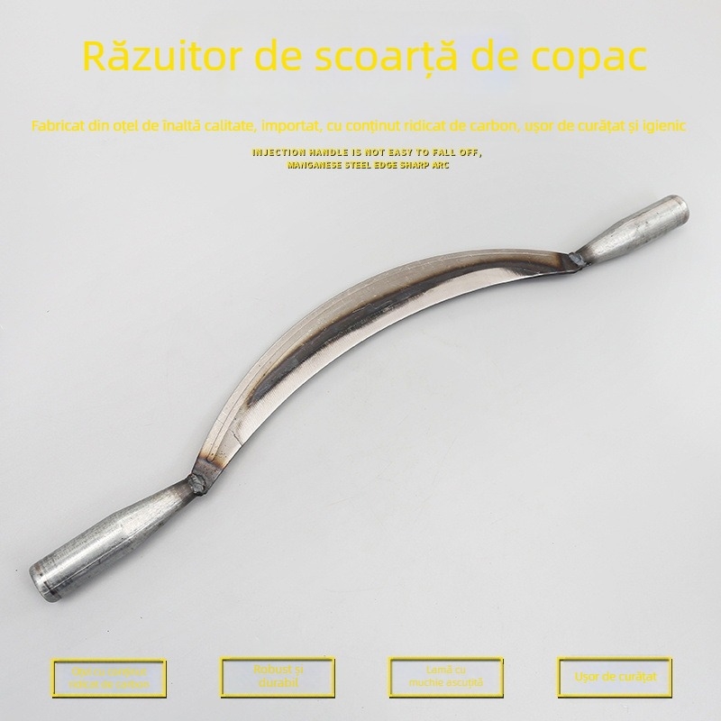 Cuțit curbat pentru decojirea coajei de pe copac, din oțel mangan turnat, unealtă de grădină